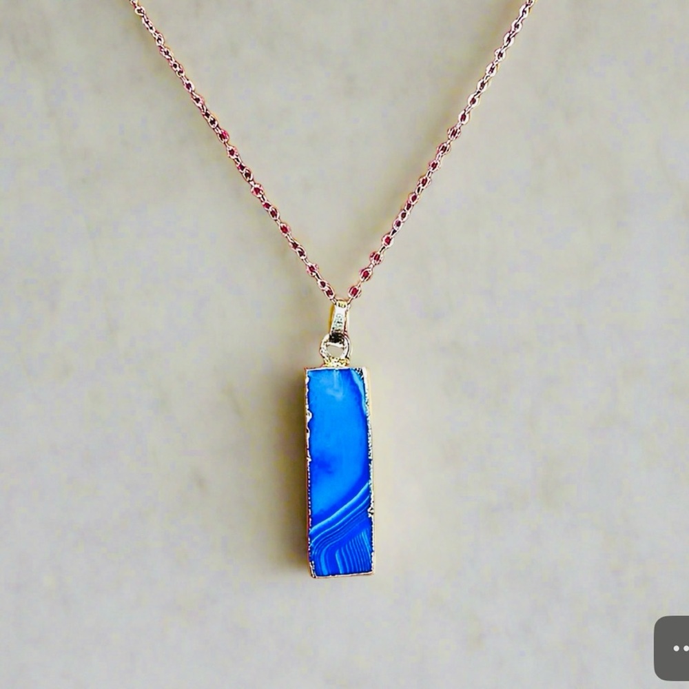 Handmade Blue Quartz Necklace!